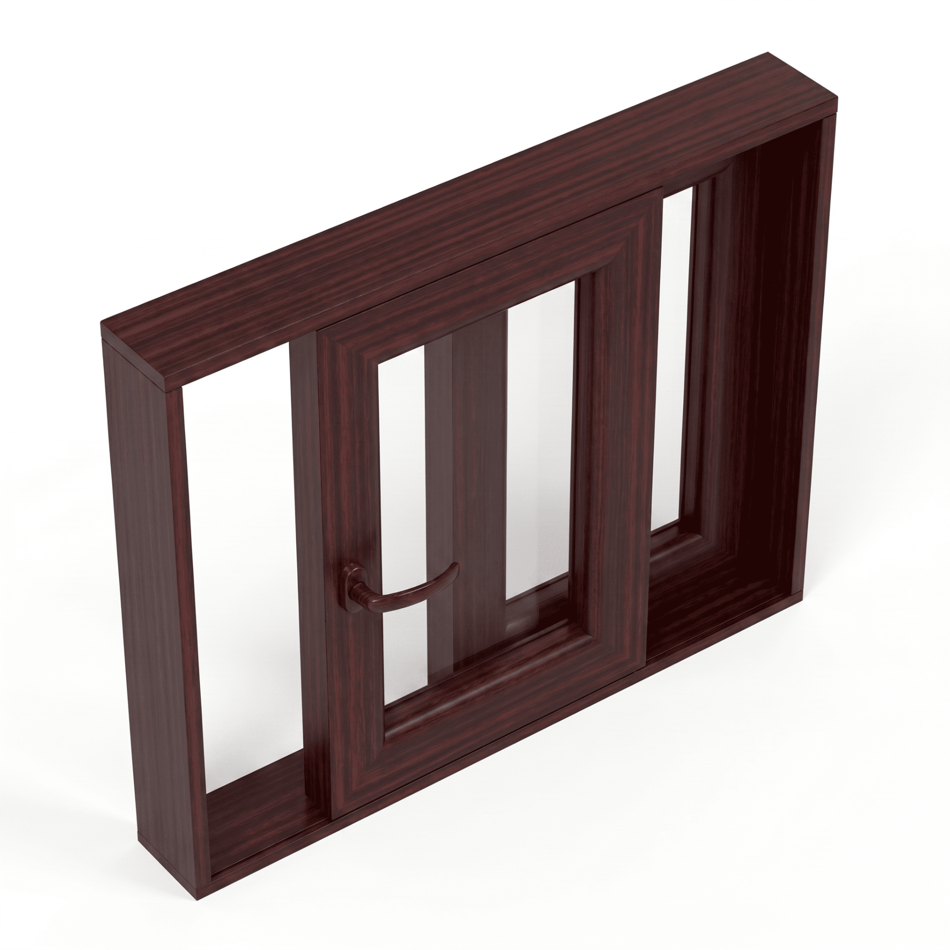Apertura corredera elevadora PVC acabado Mahagoni · Caoba