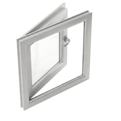 Apertura exterior PVC acabado Silver · Aluminio