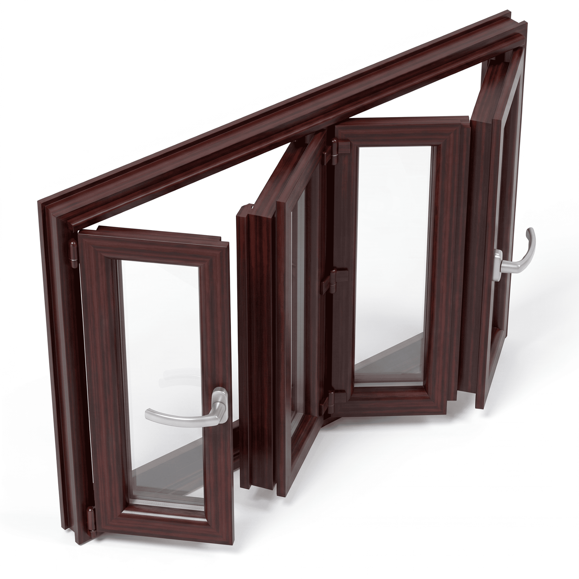 Apertura plegable PVC acabado Mahagoni · Caoba